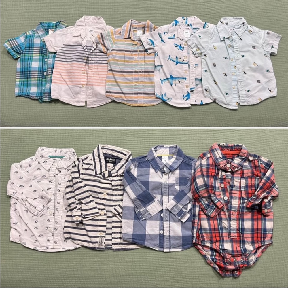 Kids Plaid and Patterned Shirts Set